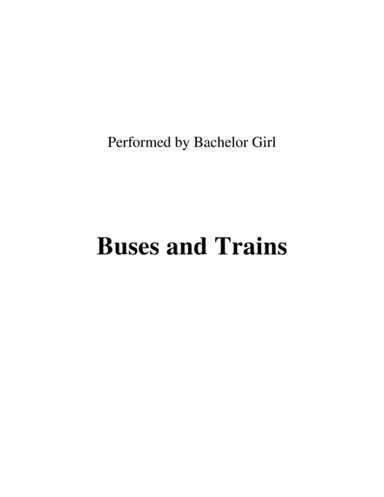 Buses And Trains (arr. Ronn M)