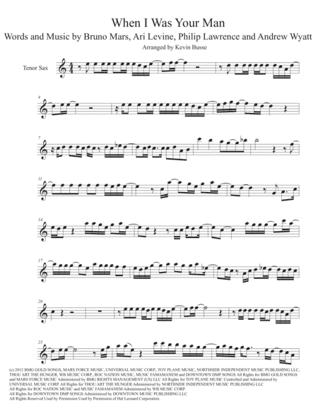 When I Was Your Man (arr. Kevin Busse)