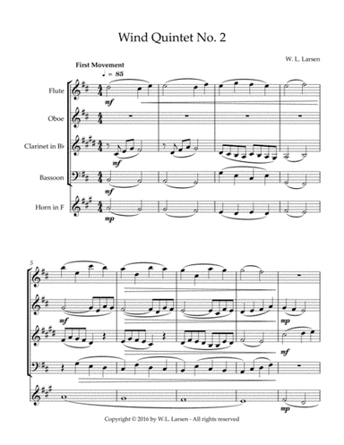 W L Larsen - Wind Quintet No. 2