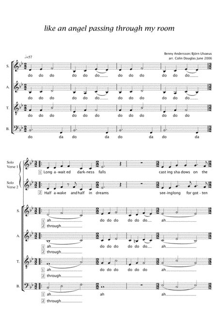 Like An Angel Passing Through My Room (arr. Colin Douglas)