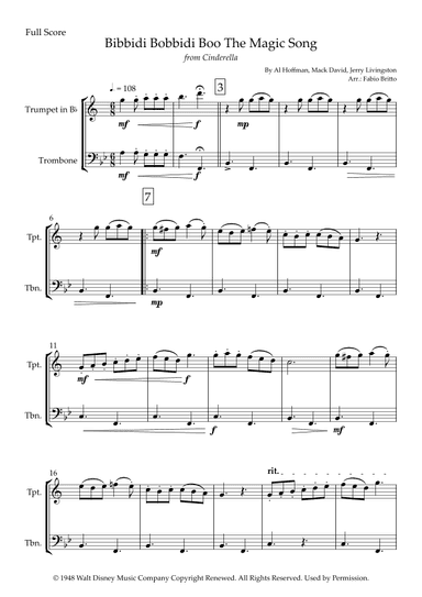 Bibbidi-bobbidi-boo (the Magic Song) (arr. Fabio Britto)