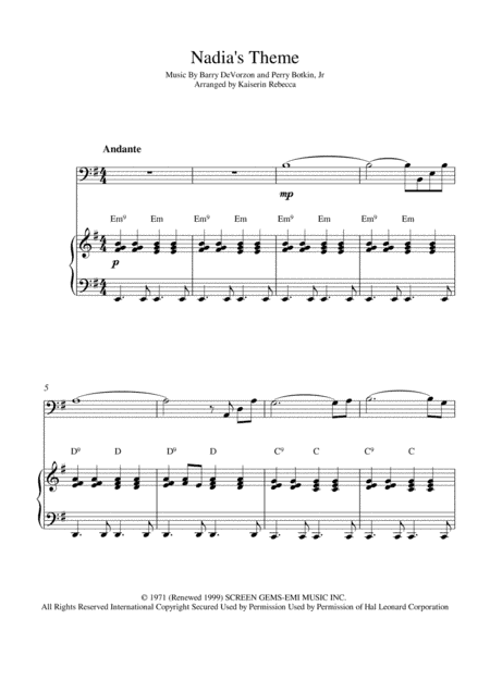 Nadia's Theme (arr. Kaiserin Rebecca)