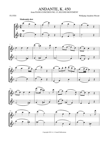 Andante, K. 450 (from Piano Concerto No. 15, Second Movement) (arr. Mark Phillips)