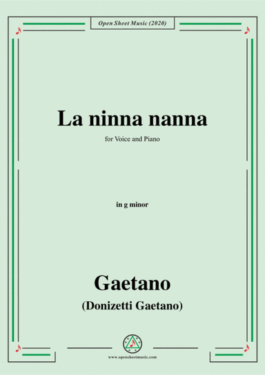 Donizetti-La ninna nanna,in g minor,for Voice and Piano (arr. MSM)