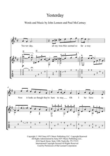 Yesterday (arr. PianoSheetNow)