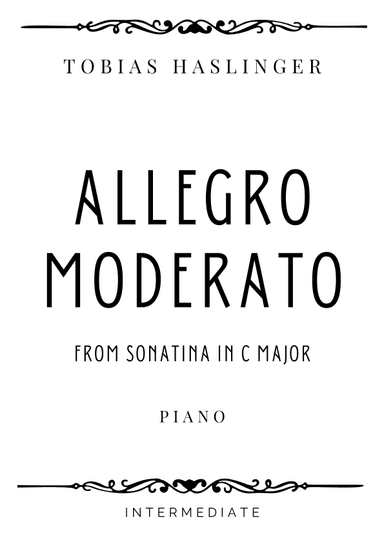 Haslinger - Allegro moderato from Sonatina in C Major - Intermediate (arr. Piacere Music Sheets)