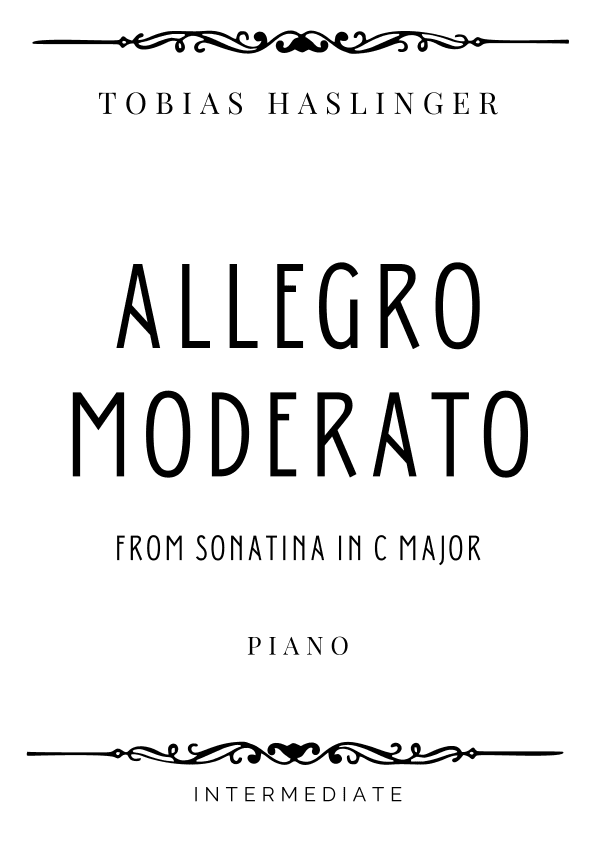 Haslinger - Allegro moderato from Sonatina in C Major - Intermediate (arr. Piacere Music Sheets)