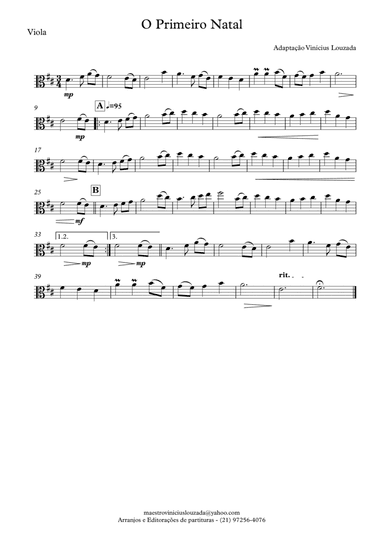 The First Noel - Viola Solo (arr. Vinícius Louzada)