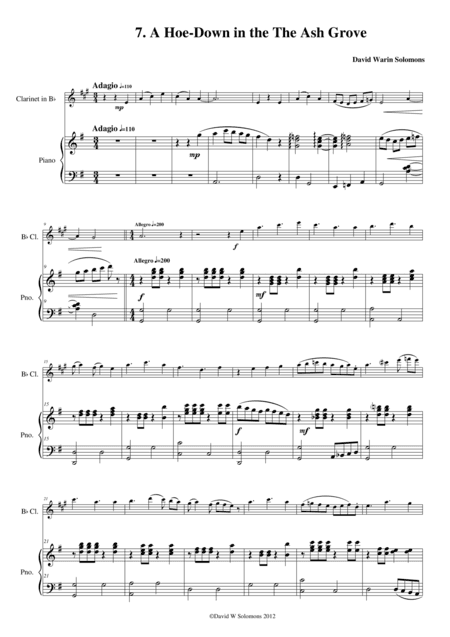 Hoe Down in the Ash Grove (clarinet and piano) (arr. David Warin Solomons)