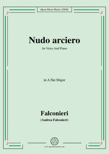 Falconieri-Nudo arciero,in A flat Major,for Voice and Piano (arr. MSM)