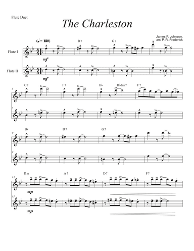 The Charleston (Flute Duet) (arr. P. R. Frederick)