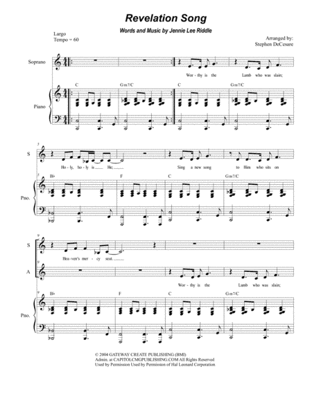 Revelation Song (arr. Stephen DeCesare)