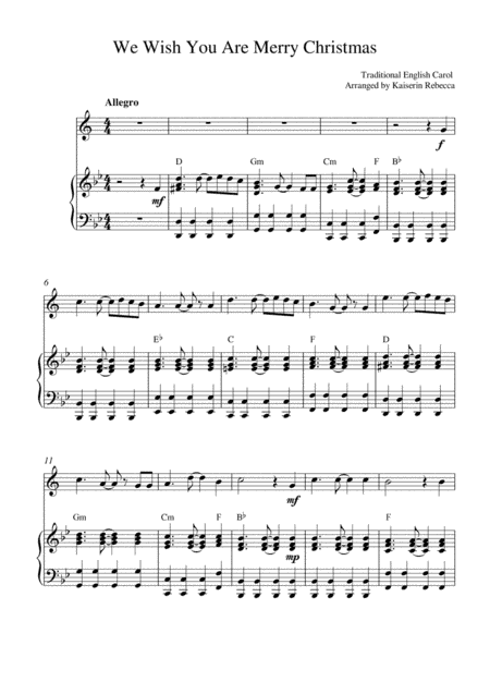We Wish You Are Merry Christmas (arr. Kaiserin Rebecca)