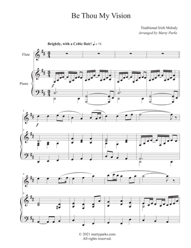 Be Thou My Vision (Flute-Piano) (arr. Marty Parks)