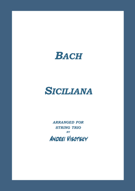 Siciliana (arr. A. Visotsky)