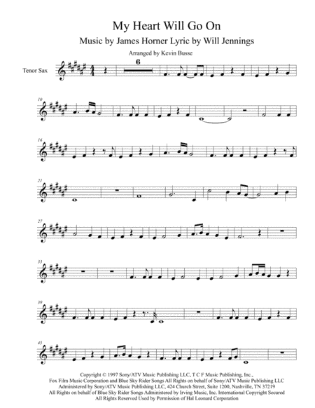 My Heart Will Go On (Love Theme from Titanic) (arr. Kevin Busse)