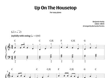 Up On The Housetop (easy piano – with chords) (arr. Bernardo Pereira)
