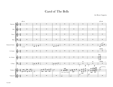 Carol of the Bells for voice, violin and guitars (arr. Renee Cappetta)