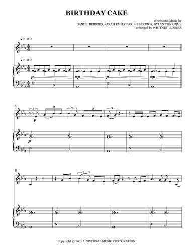 Birthday Cake (arr. Whitney Lussier)