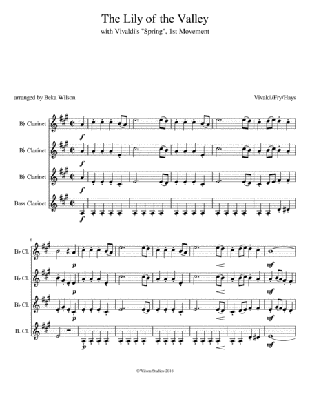 Lily of the Valley (with Vivaldi's "Spring") (arr. arranged by Beka Wilson)