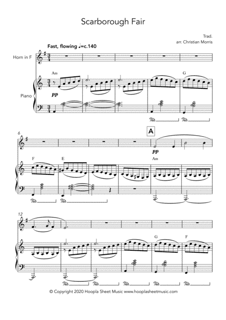 Scarborough Fair (arr. Hoopla Sheet Music)