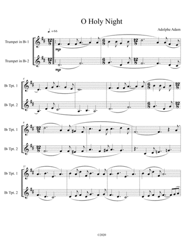 O Holy Night trumpet duet (arr. B C Dockery)