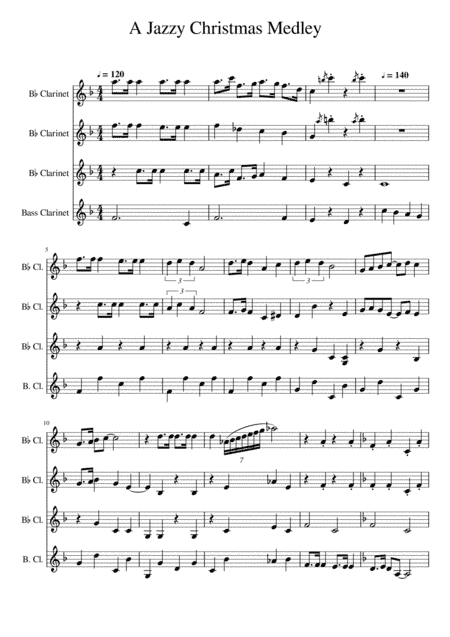 A Jazzy Christmas Medley (clarinet quartet) (arr. Sophie Winfield)