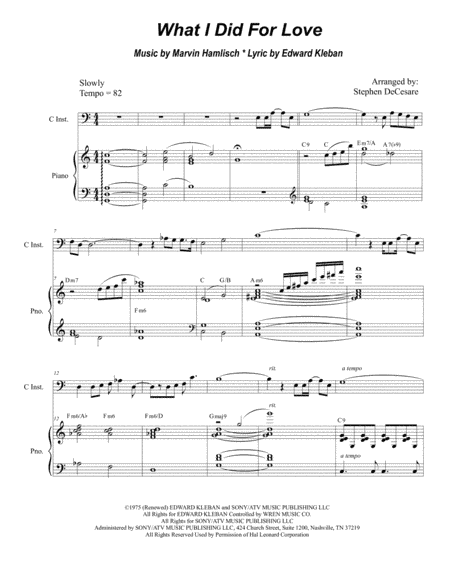 What I Did For Love (arr. Stephen DeCesare)