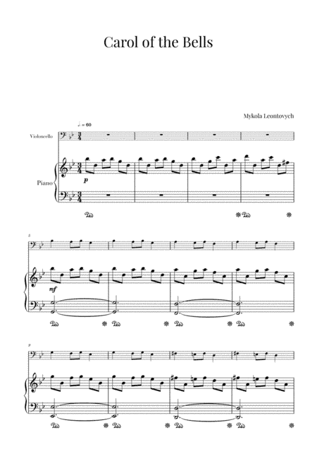 Carol of the Bells (for Cello and Piano) (arr. Cadenza Editions)