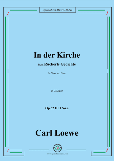 Loewe-In der Kirche,Op.62 H.II No.2,in G Major (arr. OSM Press)
