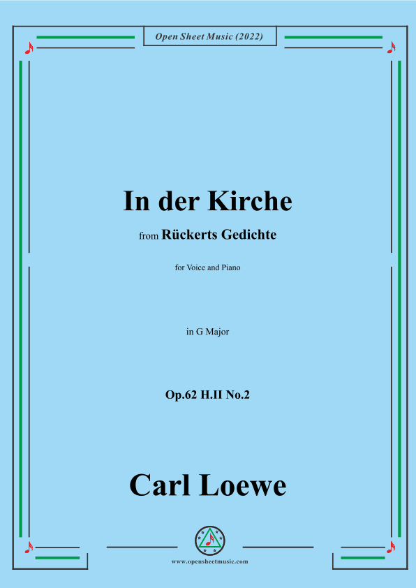 Loewe-In der Kirche,Op.62 H.II No.2,in G Major (arr. OSM Press)