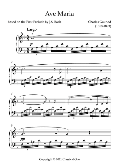Gounod - Ave Maria(With Note name) (arr. MPS)