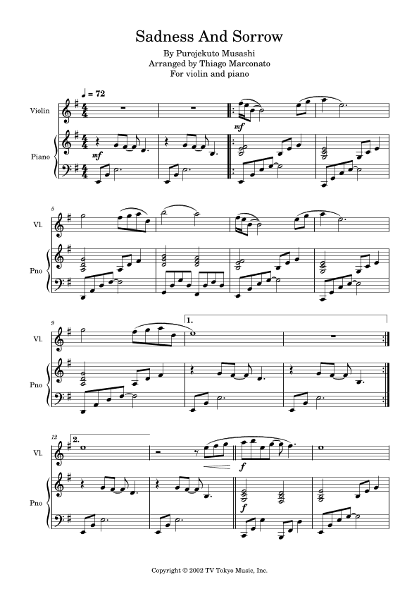 Sadness And Sorrow (arr. Thiago Marconato)