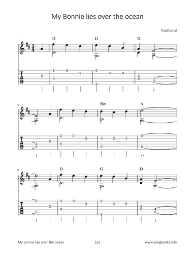 My Bonnie lies over the ocean (arr. Bettina Schipp)