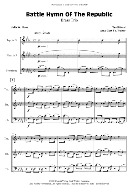 Battle Hymn Of The Republic (arr. Gert Th. Walter)
