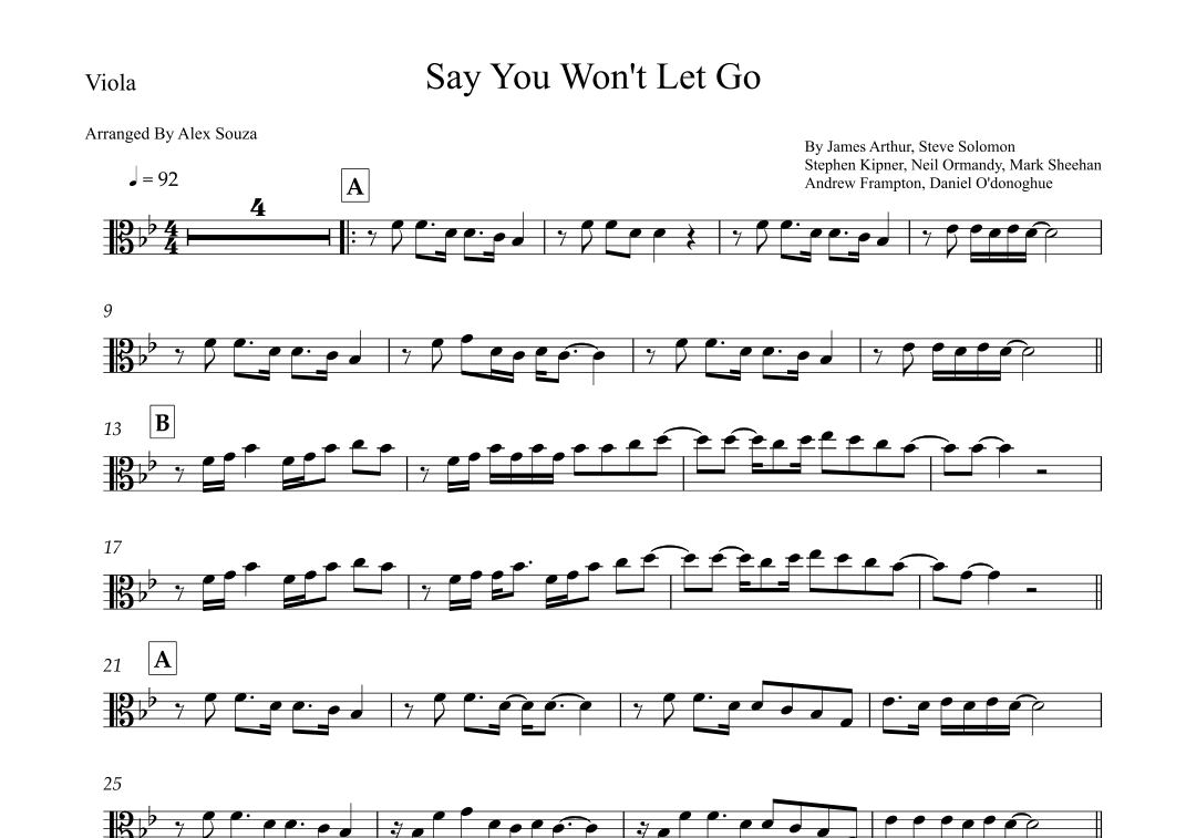 Say You Won't Let Go (arr. Alex Souza)