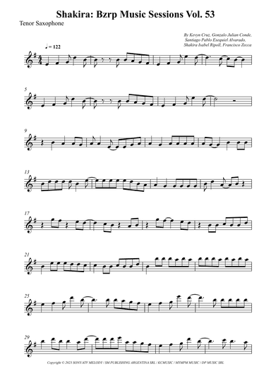 Shakira: Bzrp Music Sessions Vol. 53 (arr. Wesley S. SIlva)