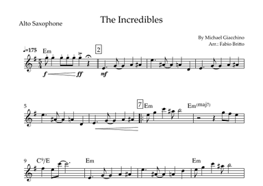 The Incredibles (main Theme) (arr. Fabio Britto)