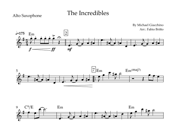 The Incredibles (main Theme) (arr. Fabio Britto)