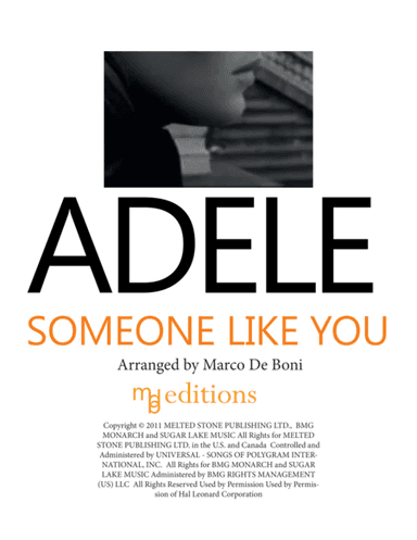 Someone Like You (arr. Marco De Boni)