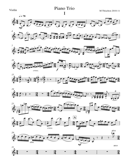 Piano Trio Violin and Cello parts