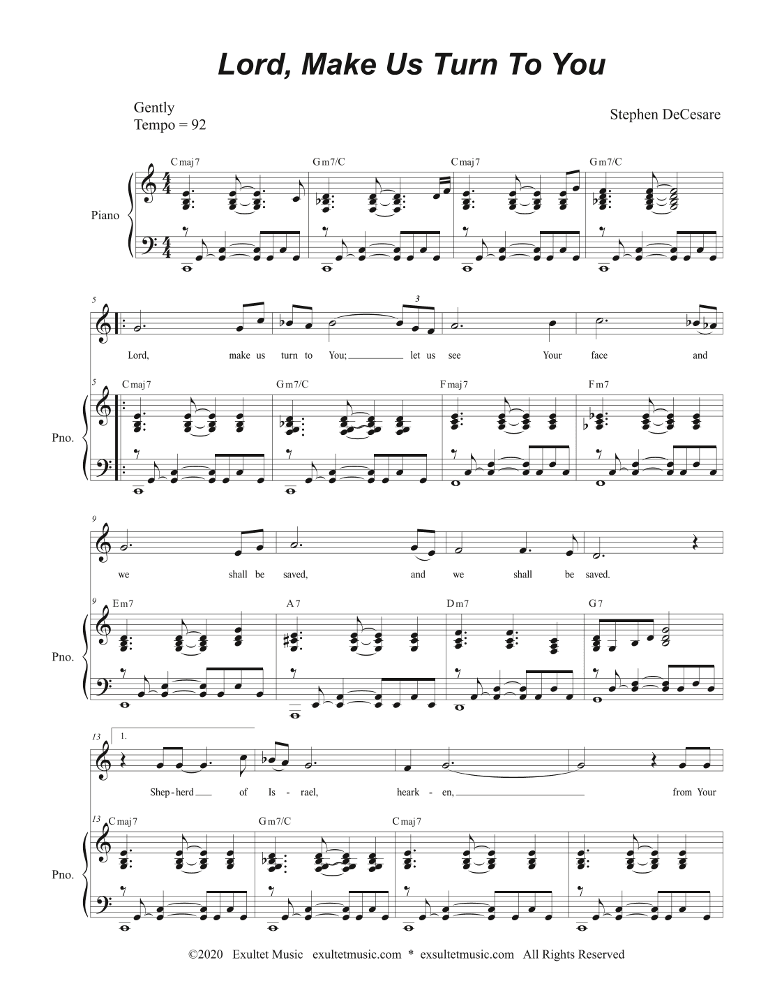 Lord, Make Us Turn To You (Unison Choir)