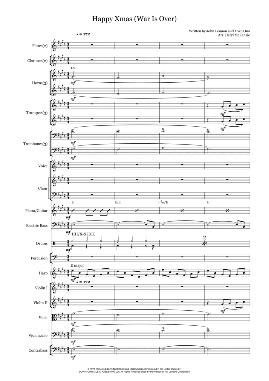Happy Xmas (war Is Over) (arr. Daryl McKenzie)
