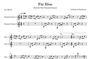 Fur Elise (arr. Mrs K)