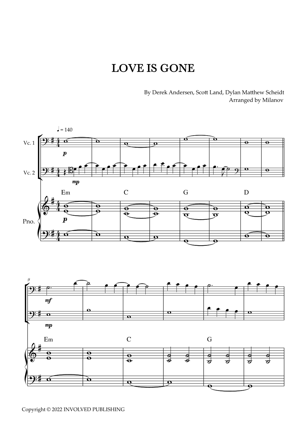 Love Is Gone (arr. Milanov)