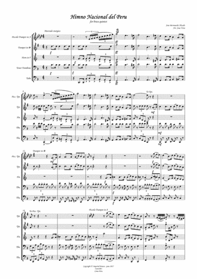 Himno Nacional del Perú (National Anthem of Peru) (arr. Jose Vera)