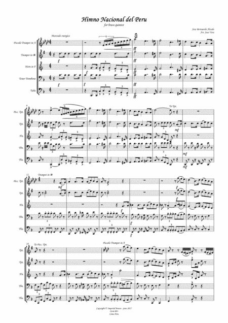 Himno Nacional del Perú (National Anthem of Peru) (arr. Jose Vera)