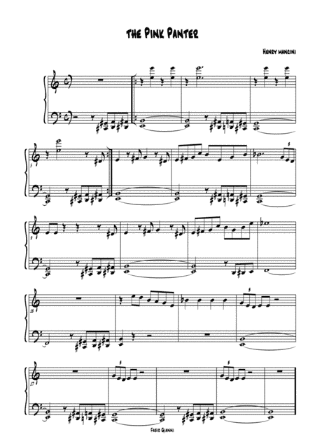 The Pink Panther from THE PINK PANTHER (arr. easypiano)