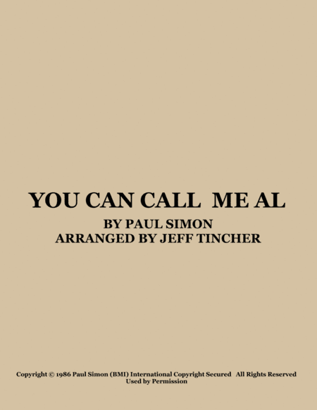 You Can Call Me Al (arr. Jeff Tincher)