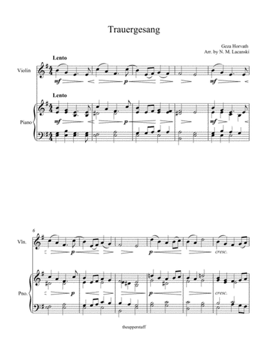 Trauergesang (arr. Nick Lacanski)